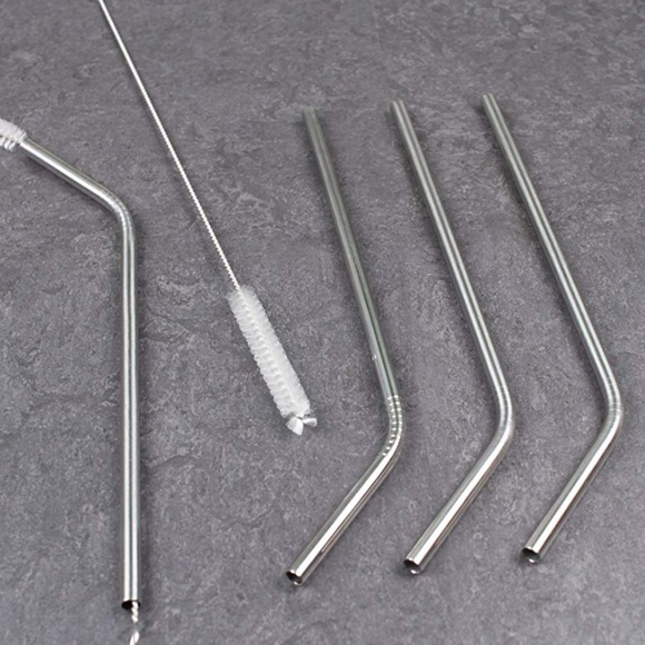 4 Bent Stainless Steel Straws Extra LONG - Picture 6 of 7